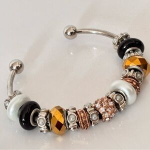 Silver tone Charms bangle bracelet